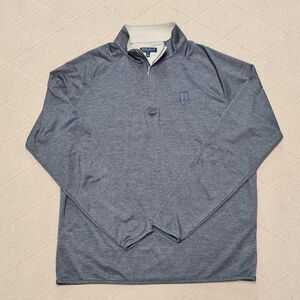 Peter Millar Crown Crafted Pullover Mens Large Quarter Zip Performance Golf Blue